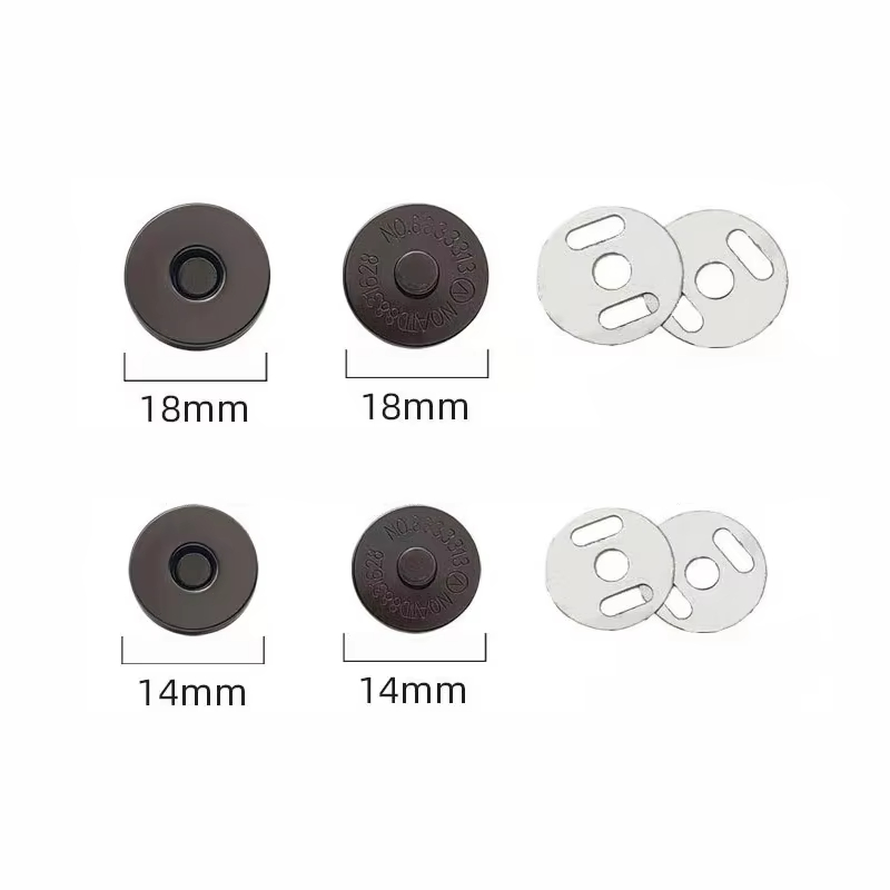 10sets/lot Magnetic Snap Fasteners Clasps Buttons Handbag Purse Wallet Craft Bags Parts Accessories Adsorption Buckle 14mm 18mm