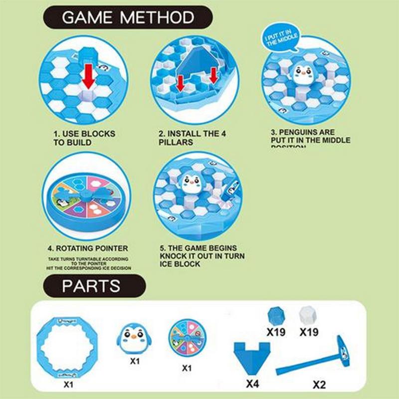 Funny Penguin Trap Interactive Indoor Board Game Ice Breaking Save The Parent-child Table Entertainment Toys Kids Desktop Games