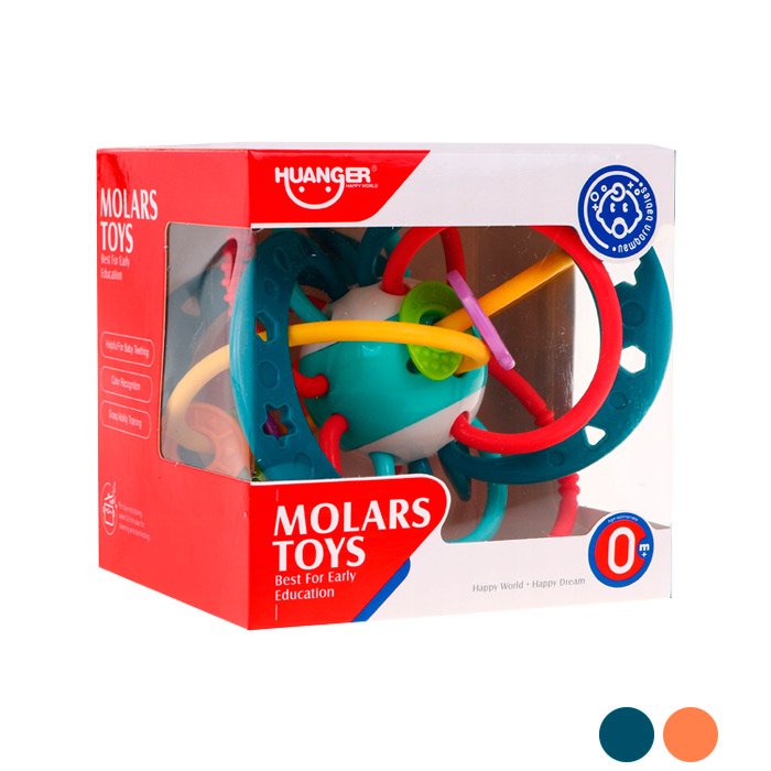 Huanger Sensory teether Toy & teether Ball for 0-6-12 Months, Grasping Ball teether, BPA-Free, Easy to Hold for Infants, Baby Gifts Toys, Blue image 3