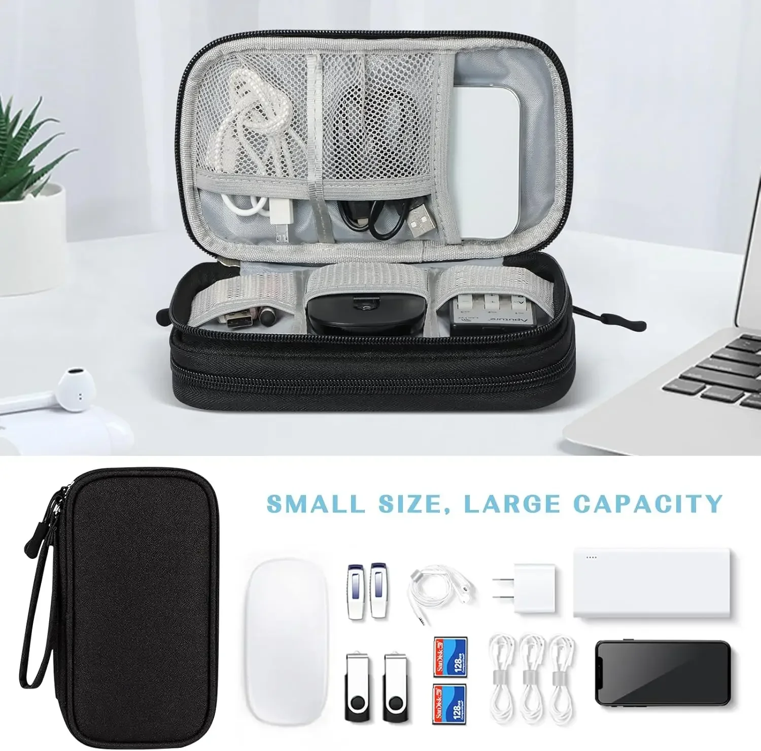 Travel Cable Bag Portable Digital Storage Pouch Charger Data Cable USB Bag Organizer Waterproof Electronic Accessory Storage Bag