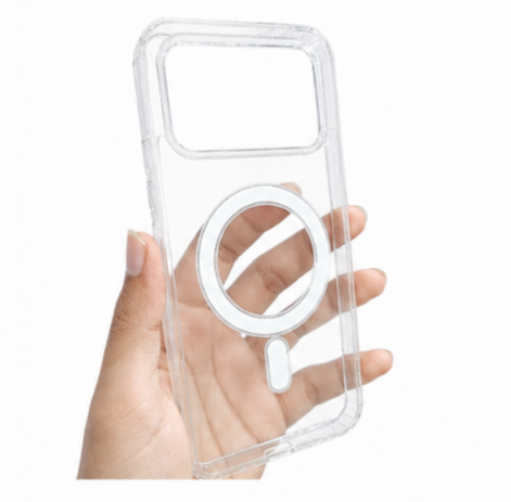 Magnetic Clear Shockproof Back Cover for Infinix Smart 20 – Transparent Anti-Yellow TPU Protective Case