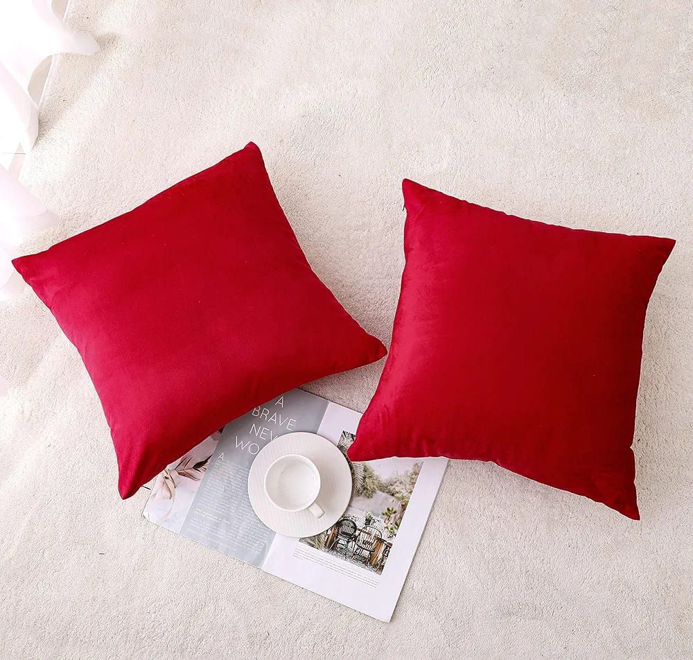Plain Velvet Cushion Cover  Size 18 by 18 Inche's By Choice Now