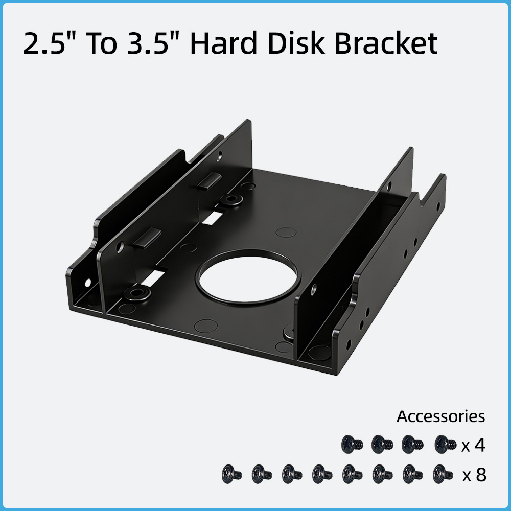 2.5" to 3.5" SSD HDD Mounting Bracket ABS Hard Drive Bay Adapter Tray for Computer Hardware Upgrade