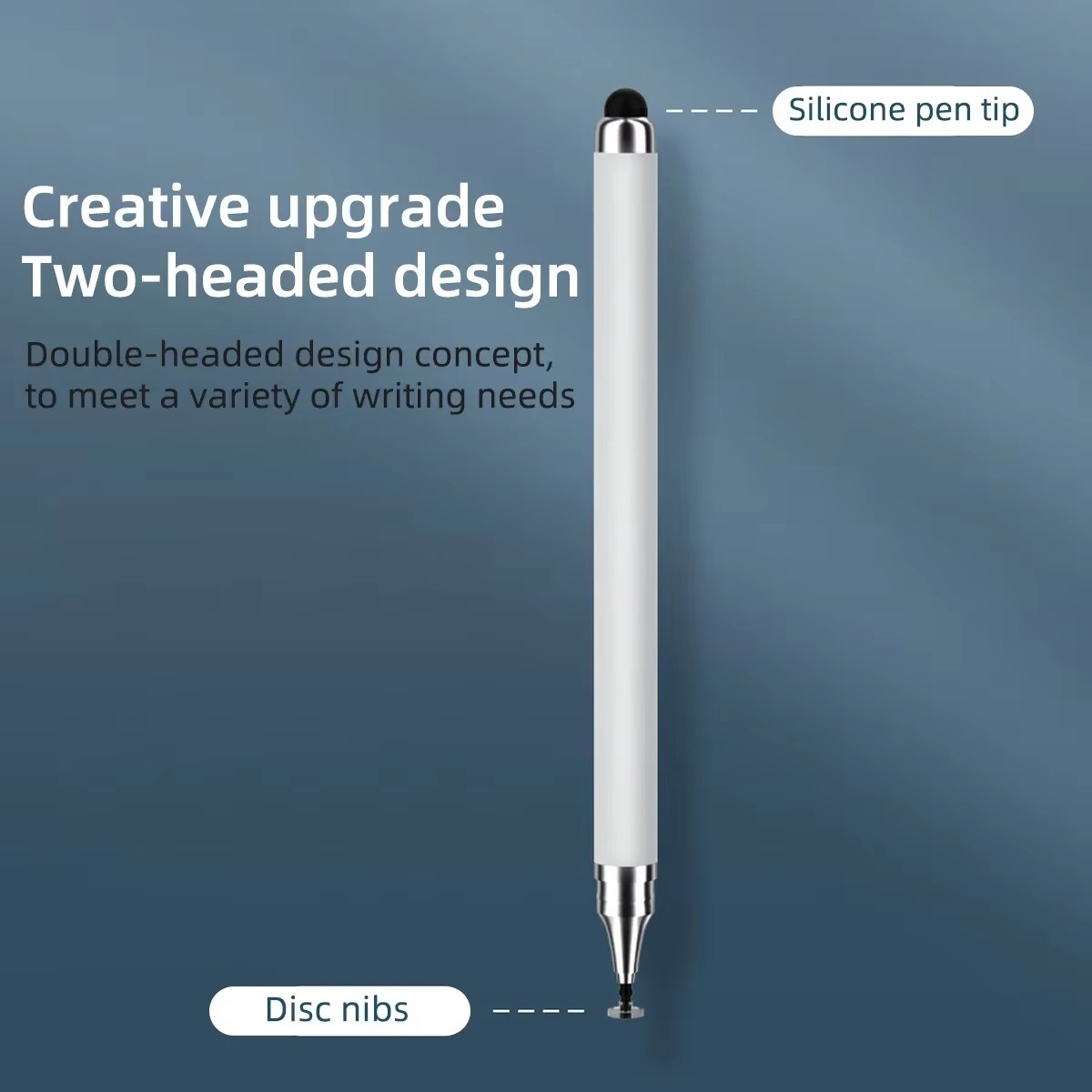 Touch Pen Stylus Pen 2 In 1 Universal Capacitive Touch Screen Stylus Touch Pencil Dual Tip Silicone Disc Stylus Pen for Android Tablet Mobile Laptop Drawing Writing No Charging Required