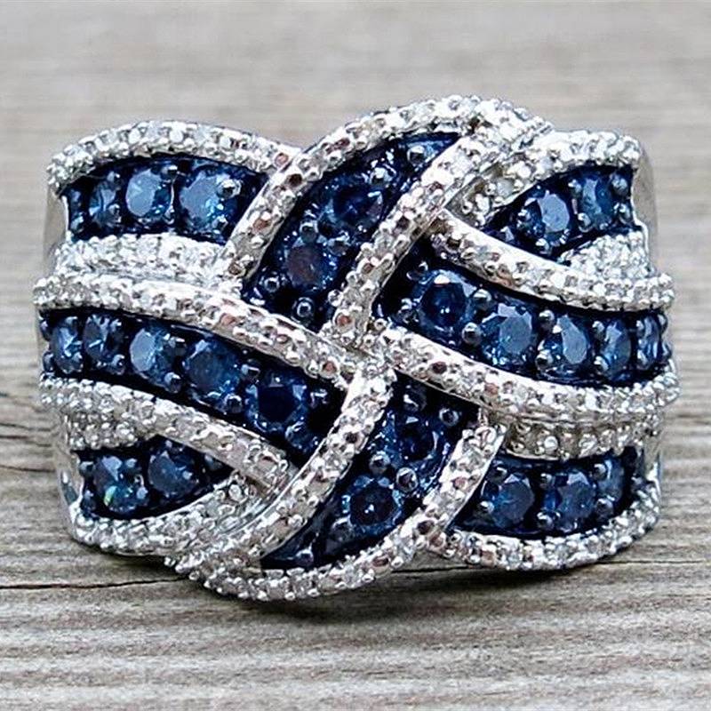 Huitan Charming Women Ring Cross Design Gorgeous Full  Bright CZ Party Lady Finger Wedding Accessories Elegant Trendy Jewelry