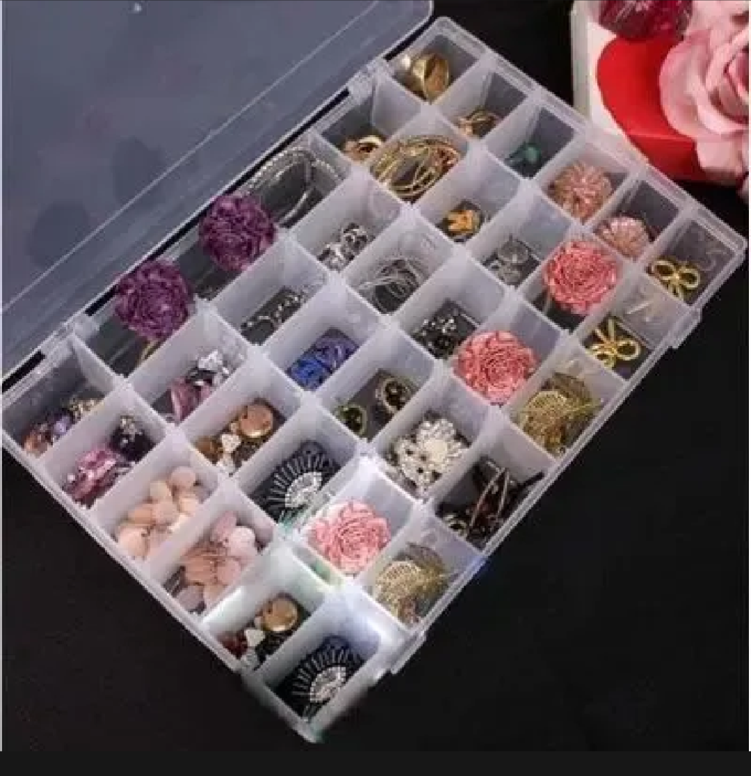 36 Grid Compartment Plastic Storage Organizer Box | Beads box | Beads, Jewelry, Screws & Accessories Storage