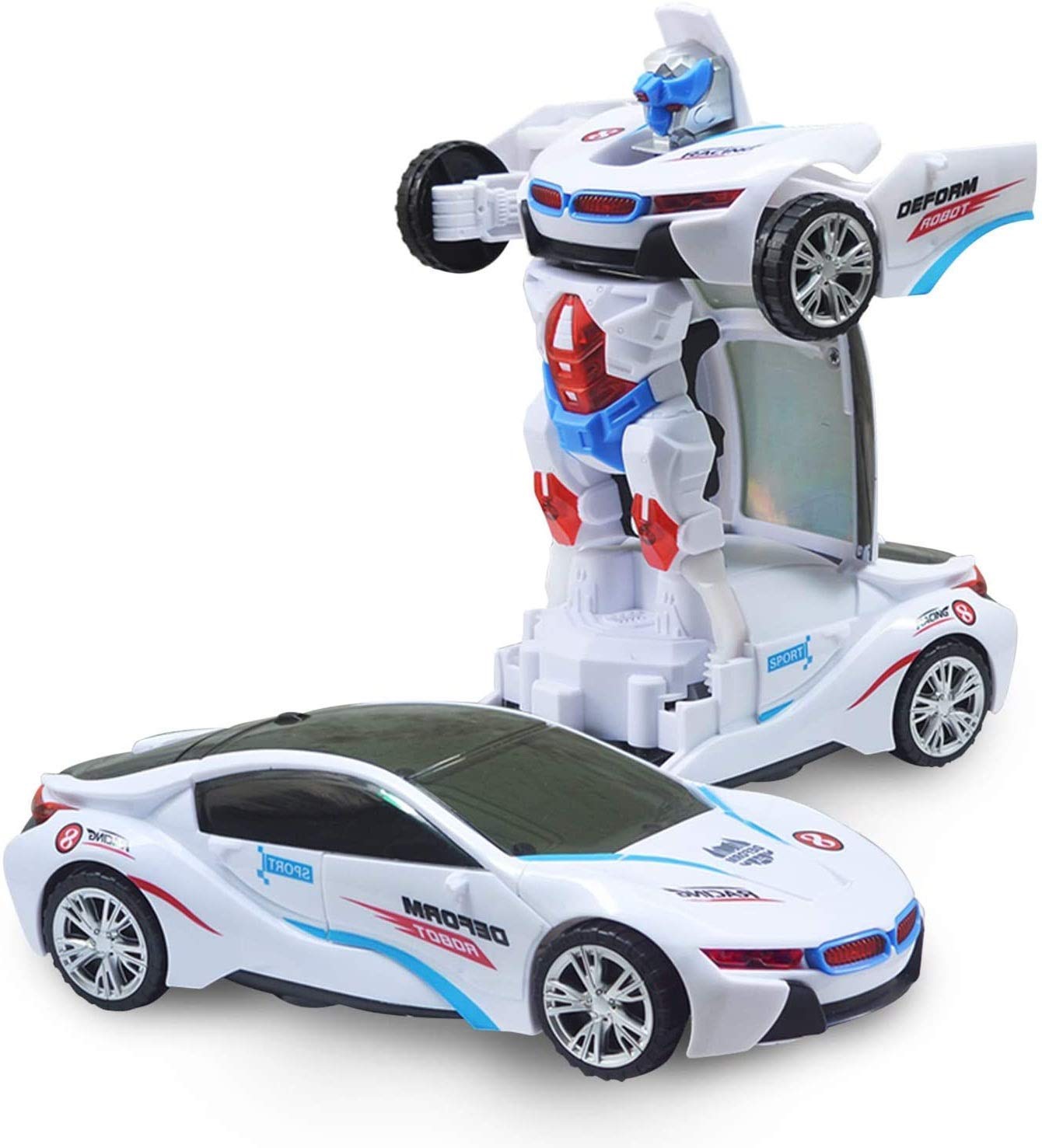 Deformation Dancing Robot to Car with Light and Music All Direction Movement Dancing Robot Toys for Boys and Girls Age 3+I Multi Color I Pack of 1 (Robot Deformation)