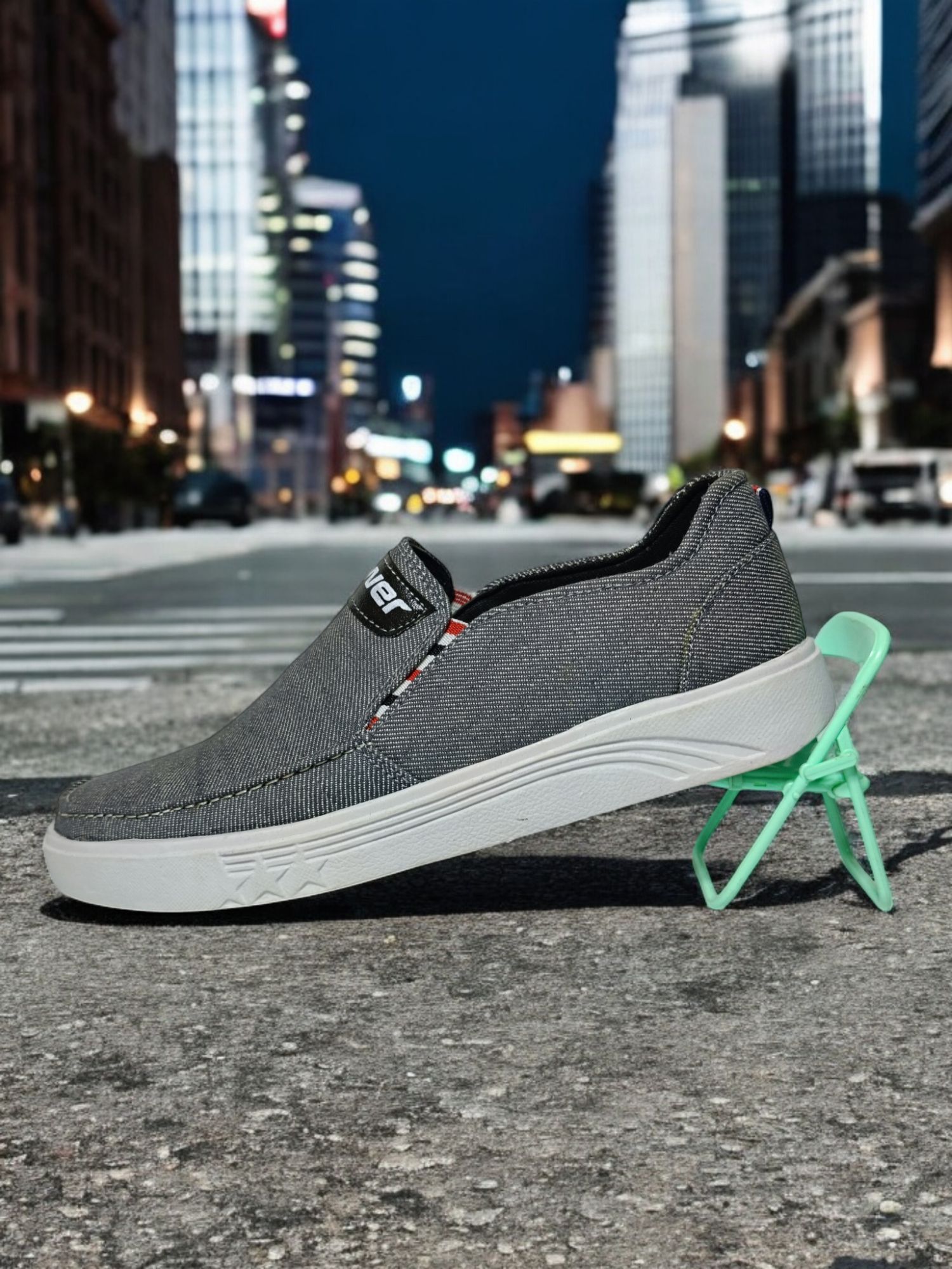 New Men's Denim Canvas Slip-On Sneakers - Comfortable Soft Sole Casual Shoes for Boys & Men