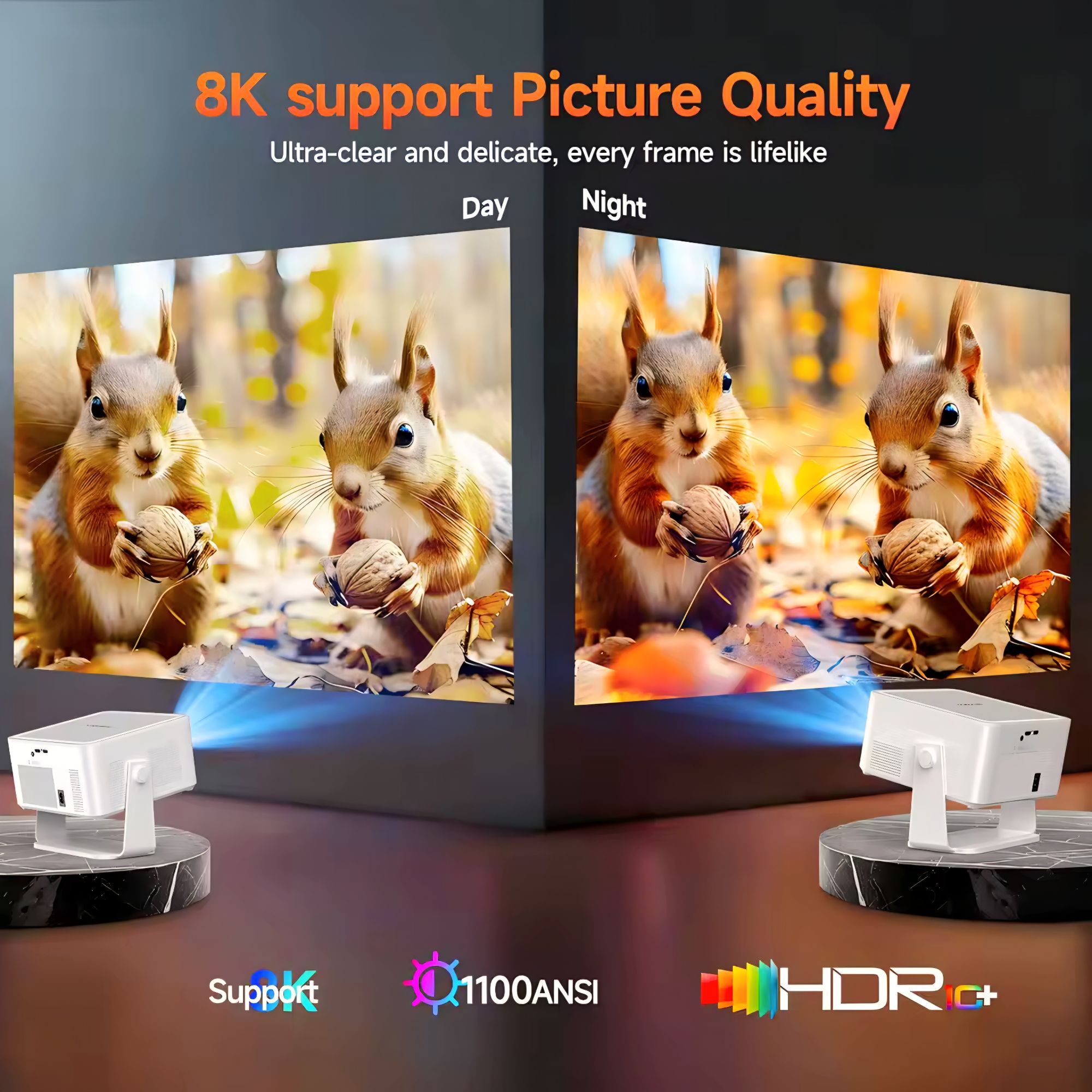 Magcubic HY450MAX 1100 Ansi LED Native 1080P Projector Android 14 Beam 8K Projectors Wifi6 BT5.4 Movie Home Theater Voice Control HY450