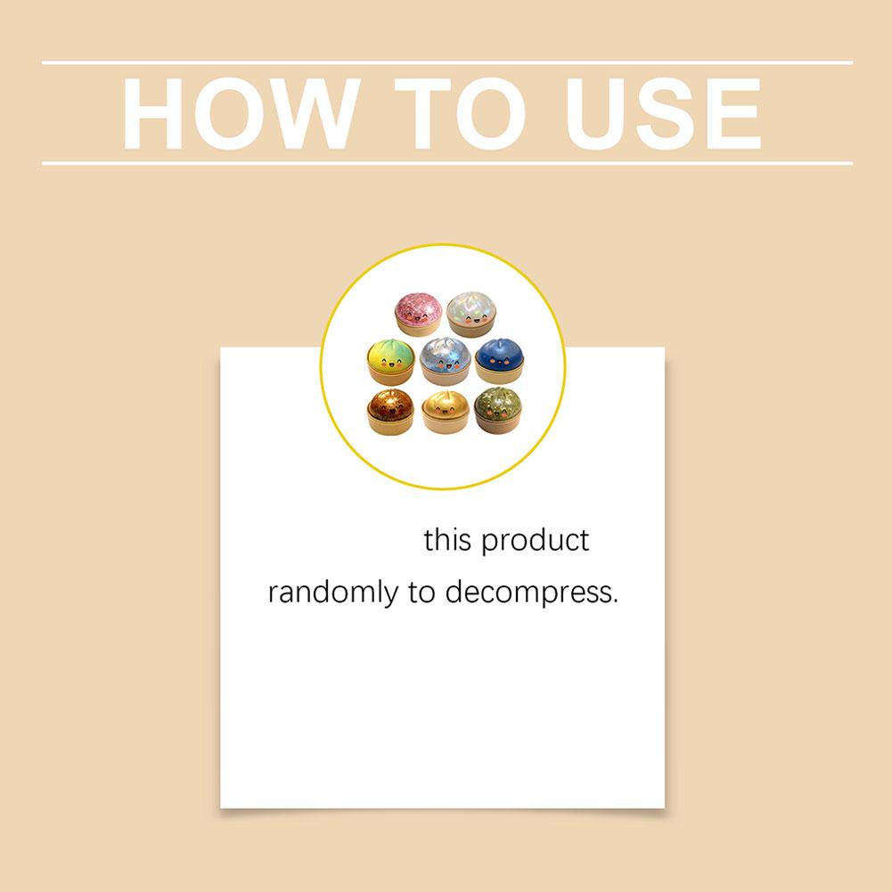 Cute Crystal Steamer Dumpling Bun Slow Rising Squishy Stress Ball Pinch Simulation Steamed Bread Fidget squeeze Toy Relax 