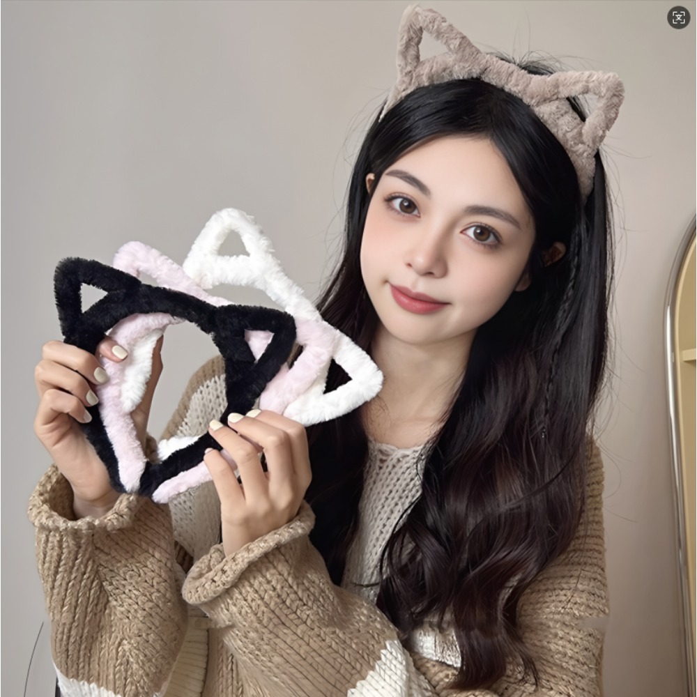Plush Cat Ear Lolita Headbands Girls Cartoon Furry Hair Bands Hoop Women Cosplay Costume Party Headwear Korean Hair Accessories