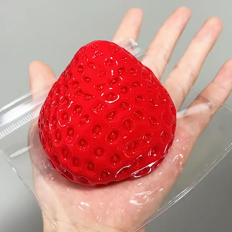 Hot Small and Big Simulation Strawberry Decompression Fidgets Toy Squishy Toy Squeeze Soft Feeling Fruit Toy Creative 