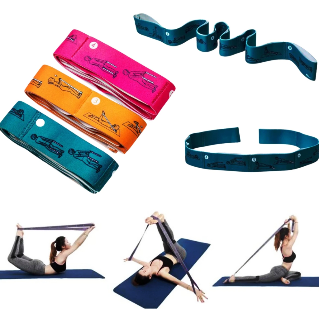 Yoga Belts Resistance Bands Yoga Pull Strap Belt Training Gymnastics Professional Elastic Stretching Band Loop Rope Fitness Exercise Stretc  Suitable for Muscle Training, Aerobic Exercise, Improves Flexibility and Balance