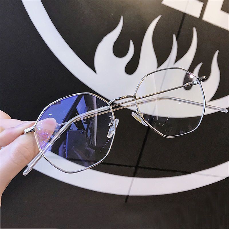 Hexagon Metal Glasses for Men/Women. New Retro Style Hexagon Metal Glasses Frame for Girls/ Boys. imported Quilty Glasses for Men/Women. Metal Golden Glasses | Metal Silver Glasses| Glasses Frame | Metal Glasses Frames |  Glasses for Men.Glasses for Women