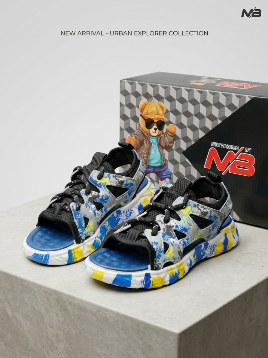 Kids Trendy Graffiti Print Sports Sandals – Stylish & Comfortable Open-Toe Shoes for Boys