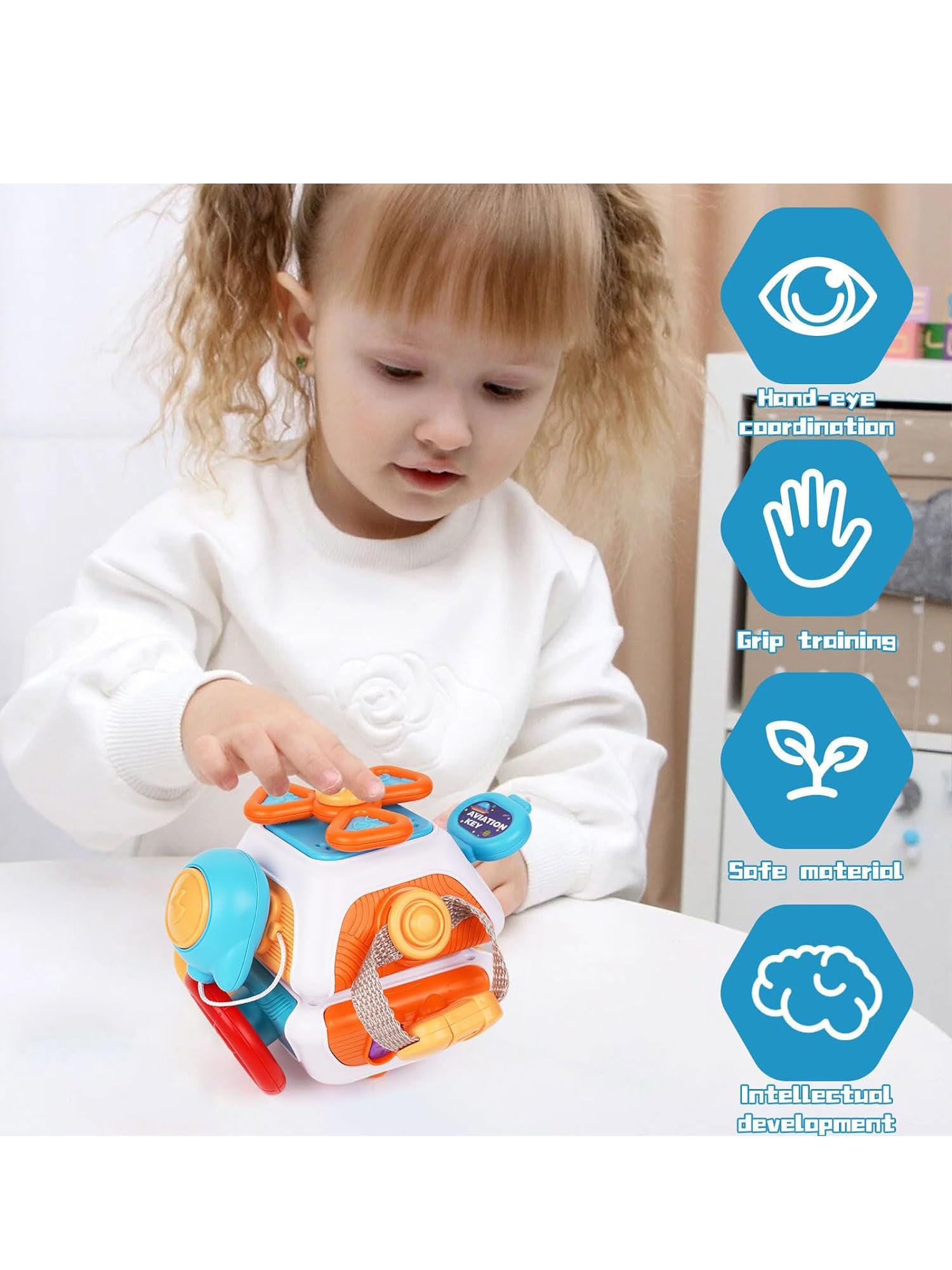Baby Busy Board Cube Montessori Sensory Toys for Toddler