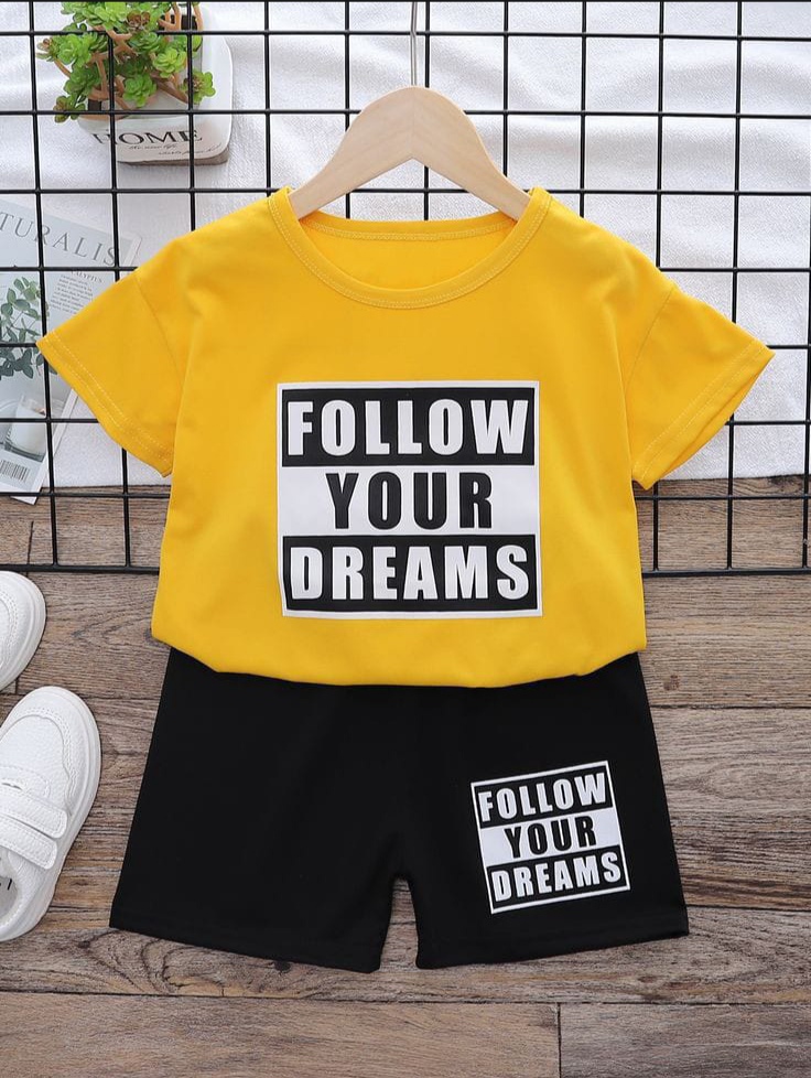 T-shirt And Short Pant For Kids Baby Boys And Baby Girls Round Neck Short Sleeves Tee Tops Clothes Sets Dresses Outfit Suit For Unisexual Jannat Place