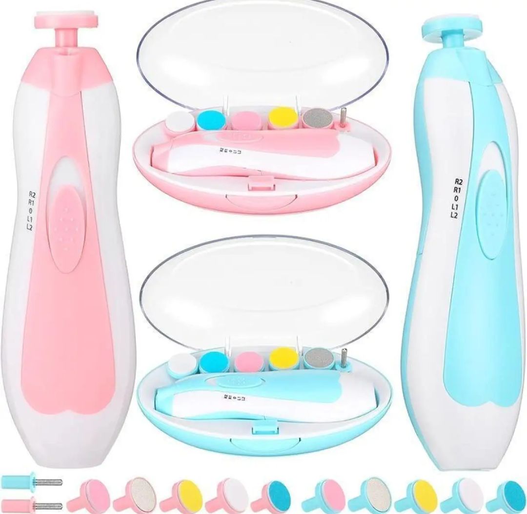 Effortless nail grooming at your fingertips with the Electric Baby Nail Trimmer: safe, precise, and illuminated care for all ages, featuring a built-in light and six grinding pads for a professional finish