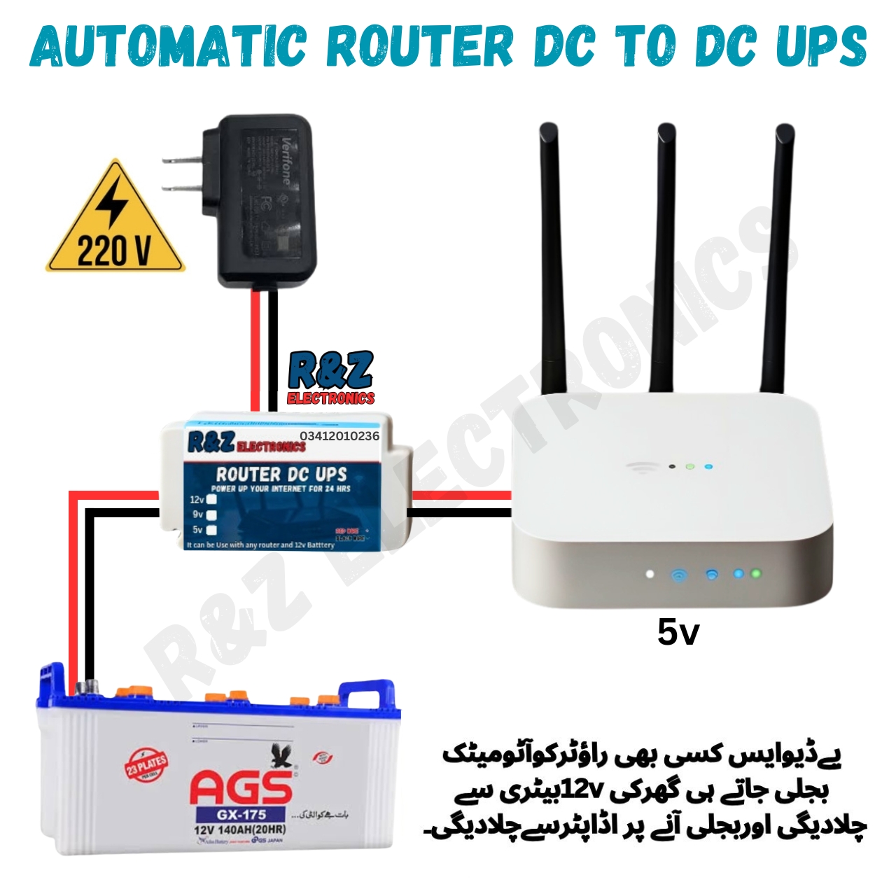 12v and 9v Router powerbank Ups Device | Use as A DC ups | Connect with Battery and 220 supply | Low power consumption Device price in Pakistan