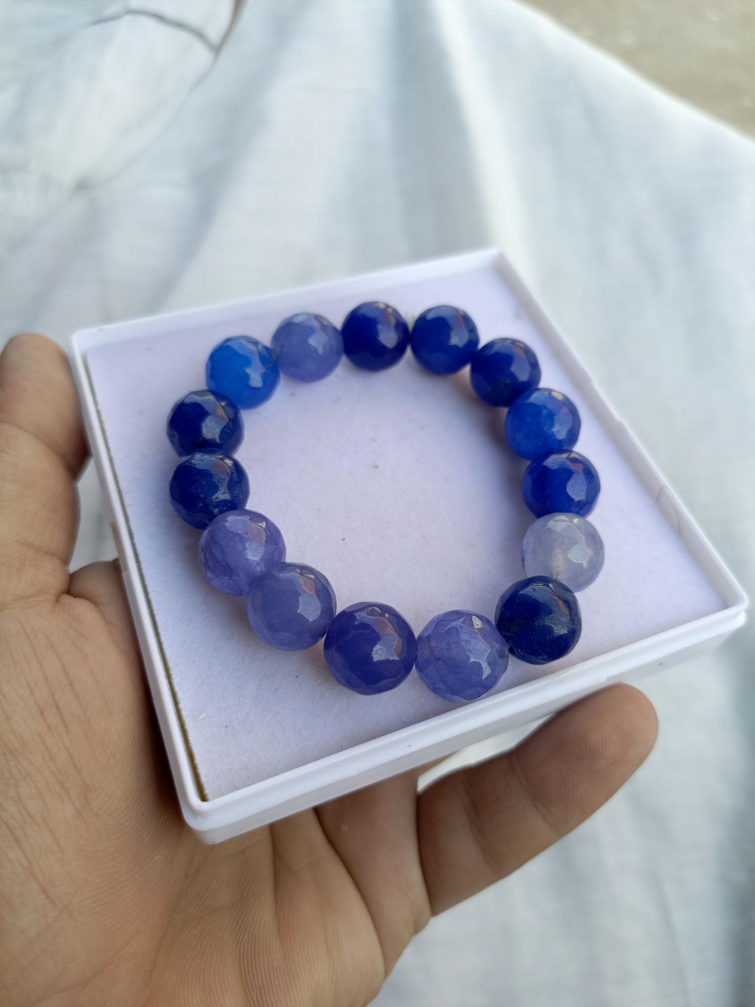 Neelam Jade Bracelet - 100% Original Natural Stone Bracelet Size 12mm / Neelam Jade Stone / Neelam Jade Gemstone / Natural Neelam Jade Stone / Original Neelam Jade / for Men and Women / Stone / Gemstone / Nag.