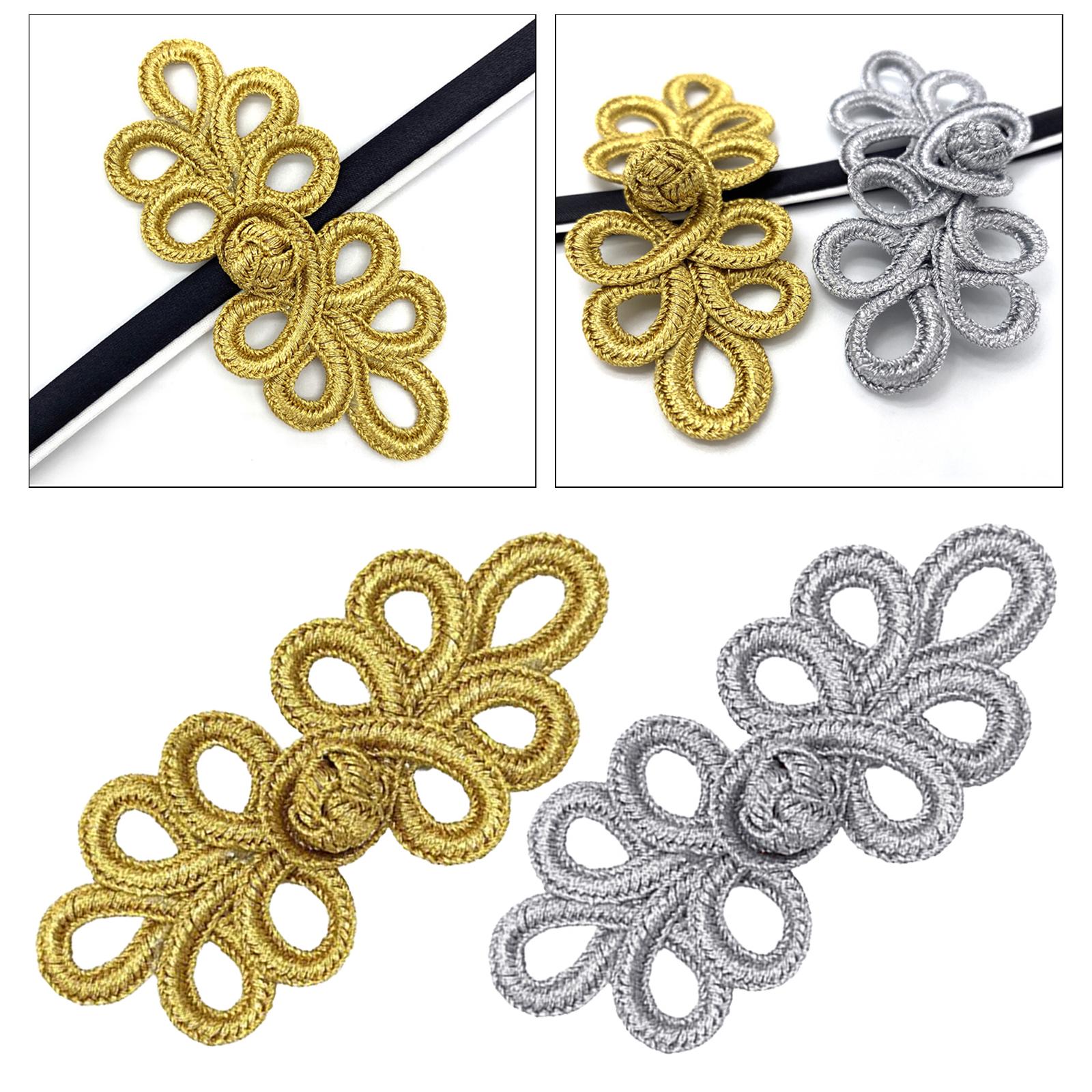 10Pair Chinese Knots Frog Buttons Closure Fasteners Sewing Button Knitting Closure Button for Costumes Outfit Coats Cloak Hanfu