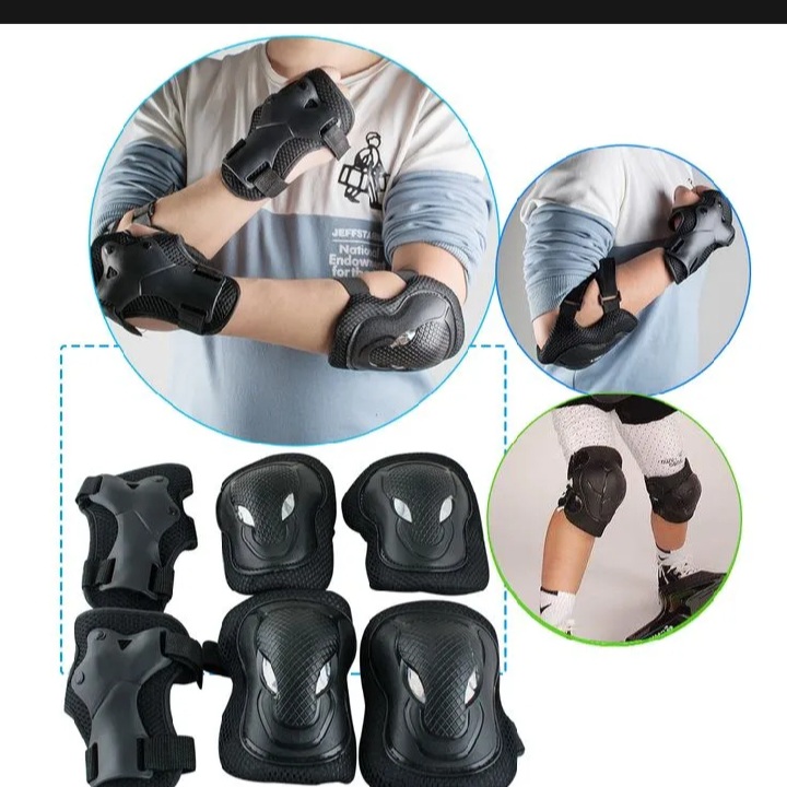 Comprehensive Safety Gear Set for Active Kids
(Ages 3-12). Includes Knee Pads, Elbow Pads,
and Wrist Guards - Perfect for Rollerblading,
Skateboarding, Cycling, and More! All-in-One
Safety Kit for Young Adventure Enthusiasts (6
Pieces in Total) random col