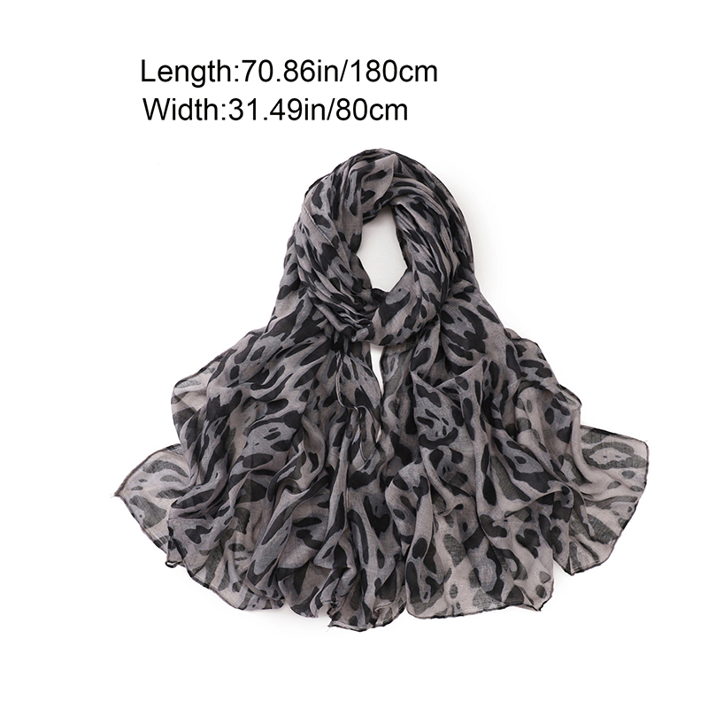 Fashion Leopard Print Scarf Woman Hijab Scarves Soft Pashmina Winter Thin Scarf Femme Headband Neckscarf Stoles Wrap Shawls