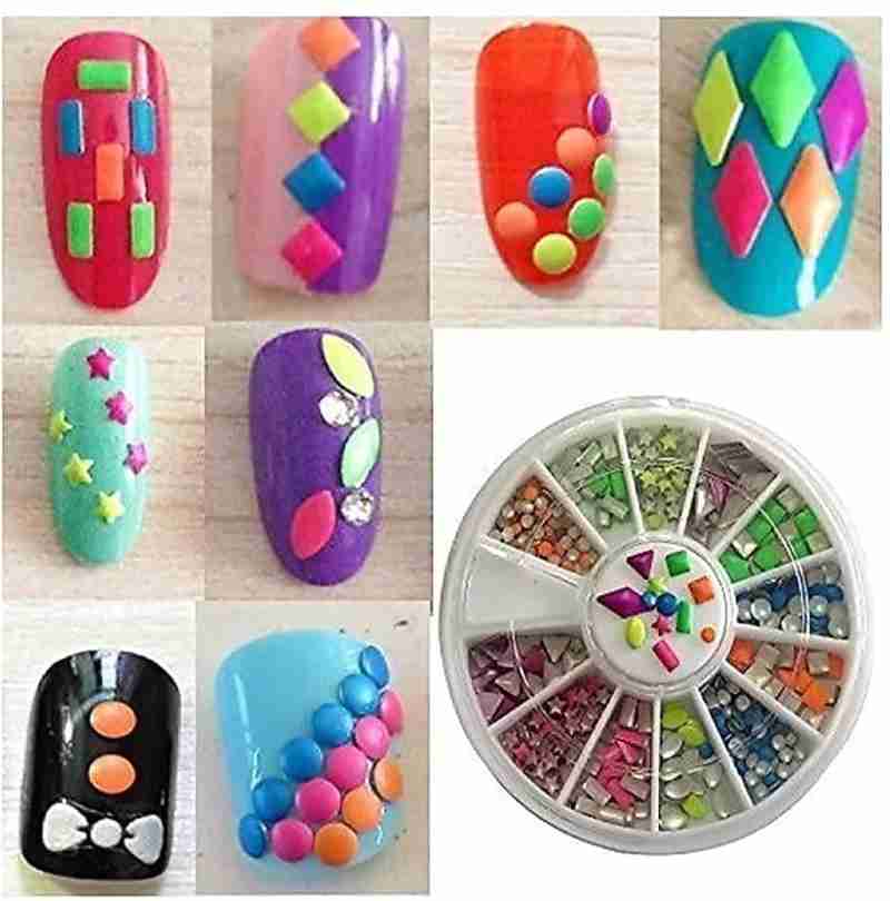 DIY Fashion Nail Art Set for Girls with Artificial Nails, Glitter Nail Paint and beautiful stones, Birthday Gift for little girls