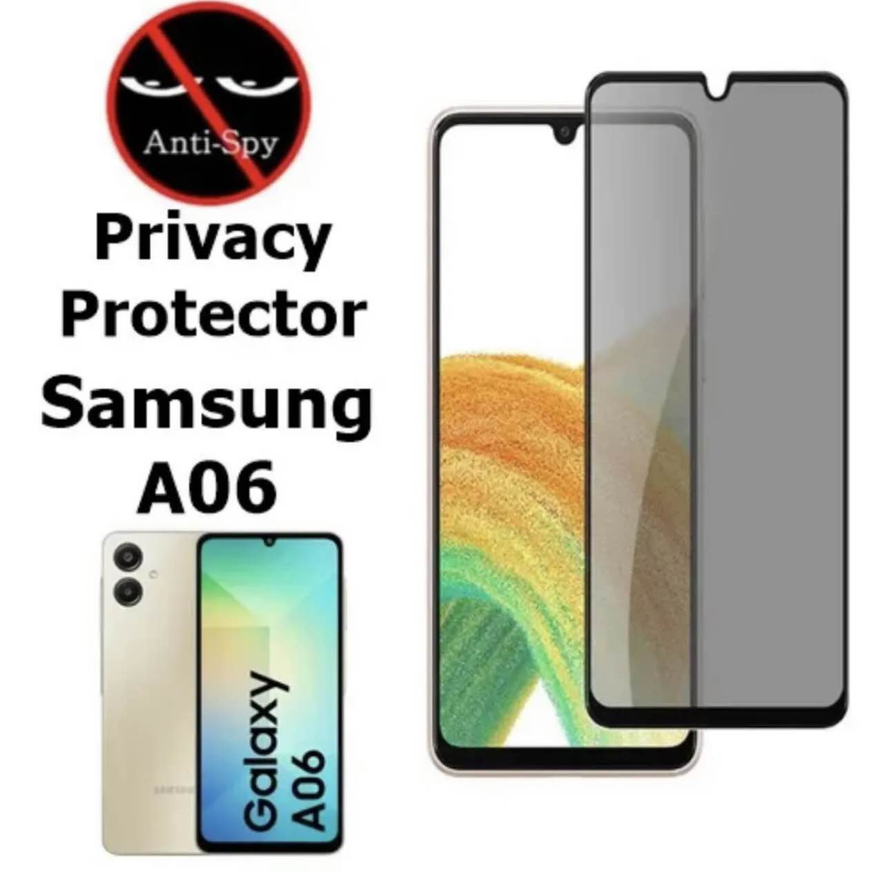 Anti_Spy Screen protector for Samsung galaxy A05 / A05s / A06 / A07  Privacy screen protector tempered Glass protector premium Quality for Samsung galaxy A06