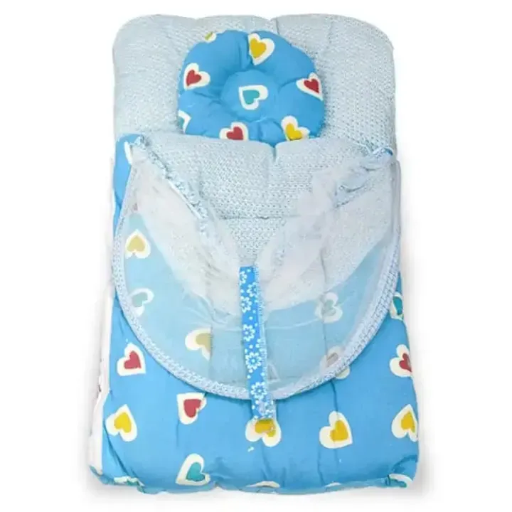 Gift For New Born Baby Carry Nest - Portable Infant Sleeping Bag With Foldable Anti Mosquito Net & Pillow