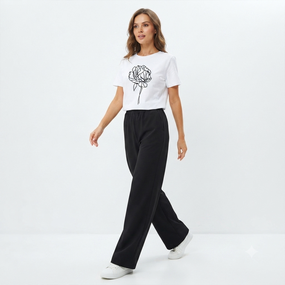 Black Summer Suit Crop Top And Flapper Trouser Combo For Women Casual Two Piece Set New Arrival Trendy Fashion Design