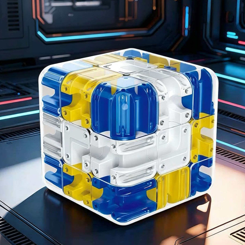 Novelty 3D Rolling Ball Maze Cube Puzzle Brain Teaser Game for Kids & Adults Logical Thinking Educational Labyrinth Toys
