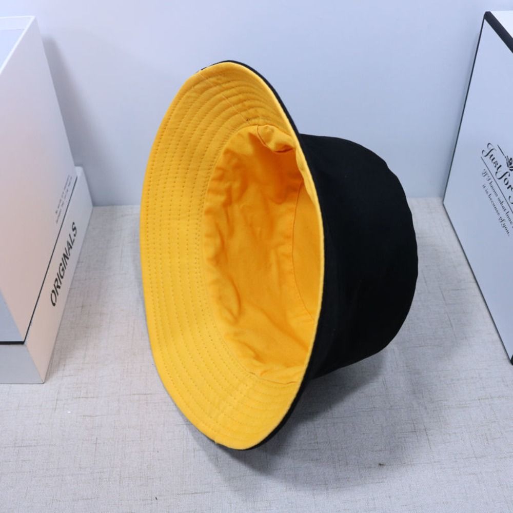 Spring Summer Double-Sided Bucket Hat Big Brim Sun Protection Beach Cap Portable Foldable Sun Hat for Women Men