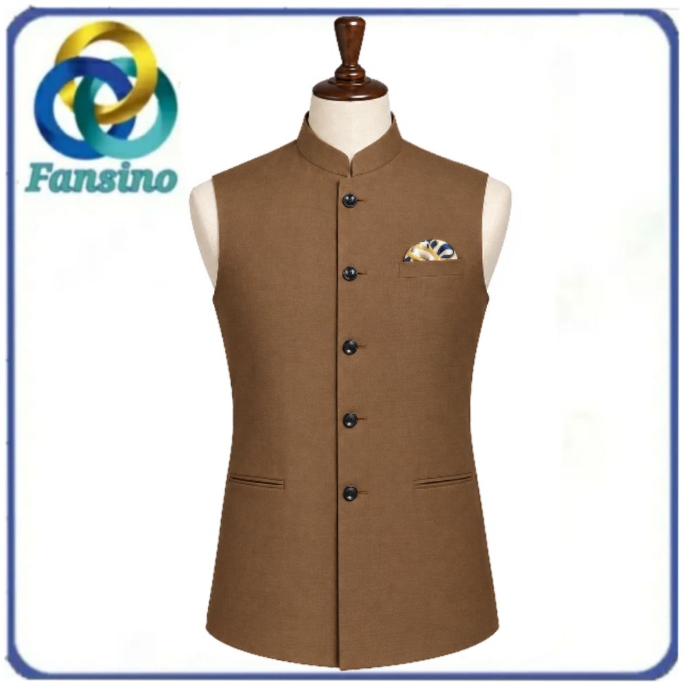 Brown Waistcoat By Fansino | High Quality Waist Coat For Men