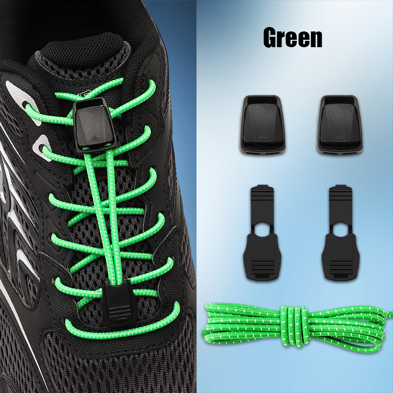 Elastic No Tie Shoelaces with Lock Buckle Stretch Quick Lace System for Sneakers Running Sports Shoes Adults Kids