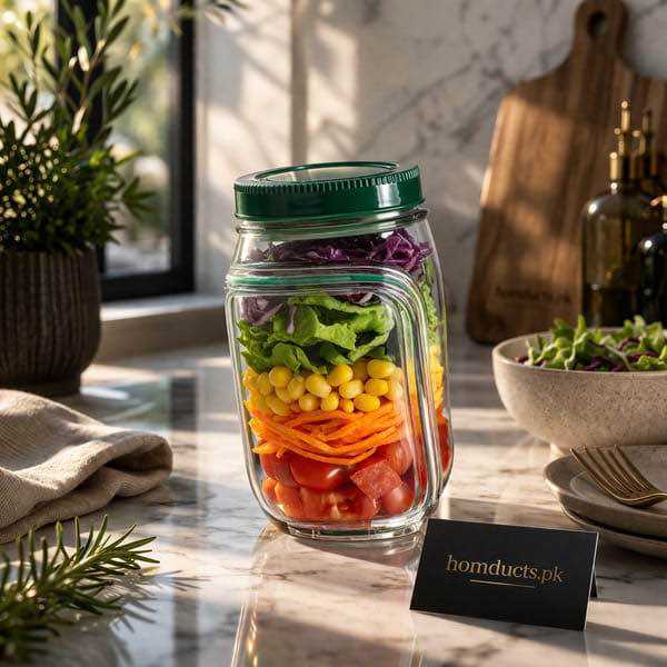 Salad Pod Lunch Jar – Leakproof Salad Container with Dressing Cup | Fresh Food Storage