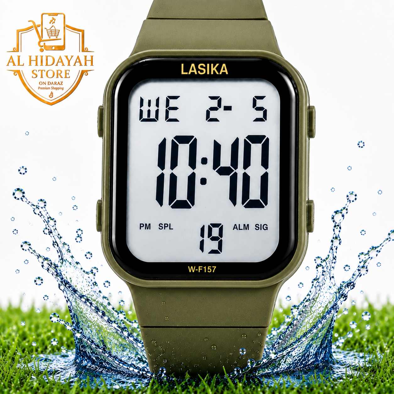 Original LASIKA Digital Watch for Men  LED Sports Watch  Water Resistant Men's Wrist Watch  Square Digital Display  Alarm  Stopwatch  Silicone Strap  For Student & Casual Watch with Box