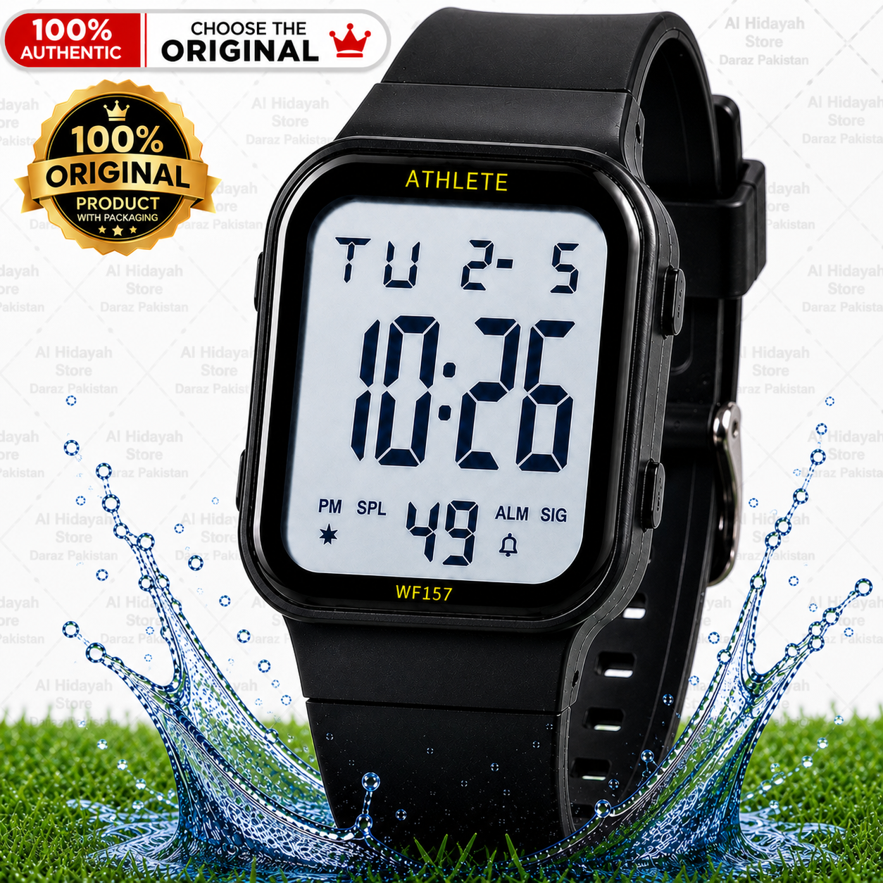 Original ATHLETE & LASIKA LED Digital Sport Watch for Men & Women  Waterproof Unisex Sports Watch  Student Digital Watch  Stopwatch & Alarm Clock  Square Shape Wrist Watch for Boys, Girls, Kids & Teen Age Students  Premium Watch + Box