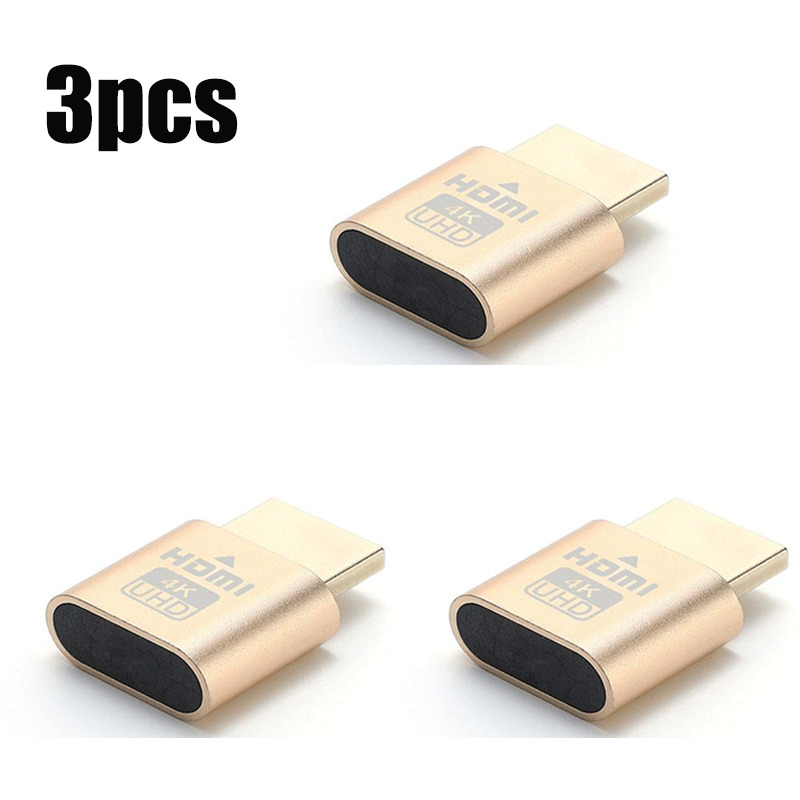 1-3pcs LED Display HDMI Virtual Display 4K HDMI DDC EDID Dummy Plug Display LED Cheat Virtual Plug HDMI Dummy Emulator Adapter
