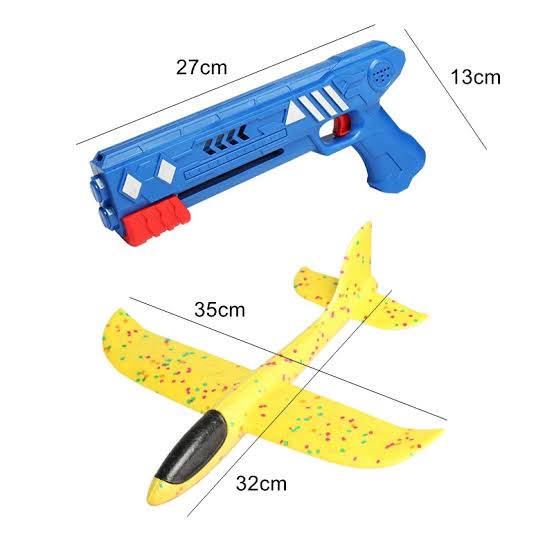 IndusBay Airplane Launcher Gun Toy, Foam Glider Catapult ...