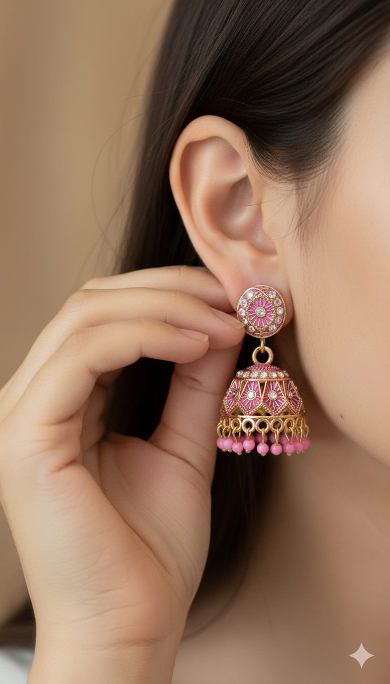 Random Jhumka Earrings For Women - 1 Pair - Klaizela