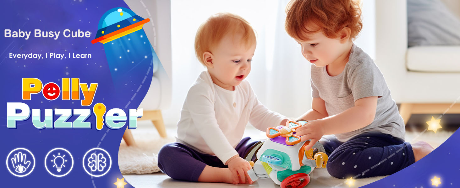 Baby Busy Board Cube Montessori Sensory Toys for Toddler