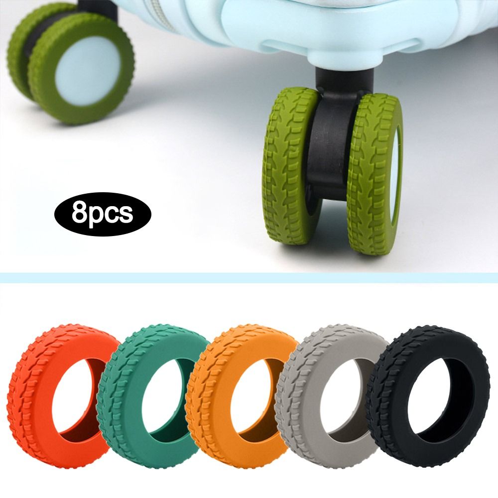 8Pcs Travel Luggage Caster Shoes Universal Wheel Silent Sound Suitcase Wheels Protection Cover Trolley Box Casters Cover