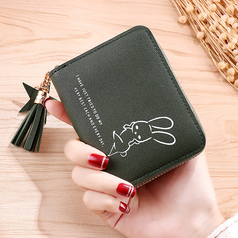 Mini Hand Wallet Women Short Wallet Ladies Money Clip Mini Tassel Wallet Cute Girl ...