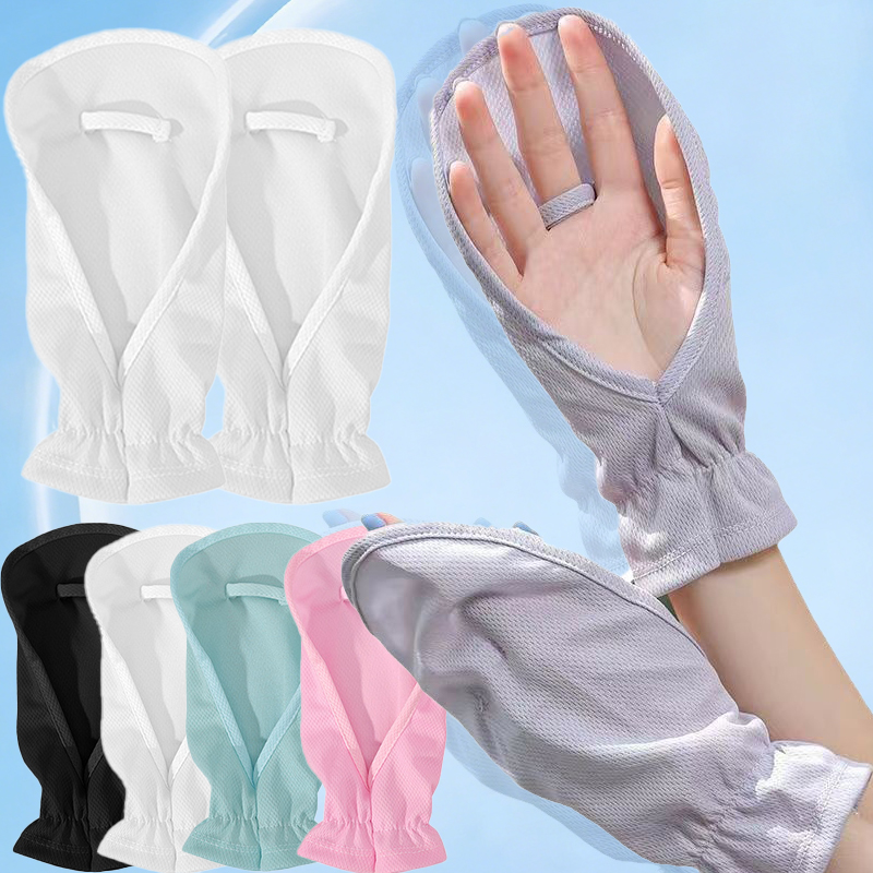 Summer Anti-sunburn Gloves Ice Outdoor Breathable Thin UV Protection Sunscreen Lady Cover Finger Gloves Cycling Sleeve Mitten