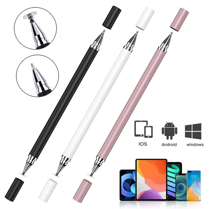 2 In 1 Stylus Pen For Mobile Phone Tablet Drawing Capacitive Pencil Universal Touch Screen Pen for All Touchscreen Devices Android Tablet  Best Stylus pen for IOS Android and Windows Na Imports