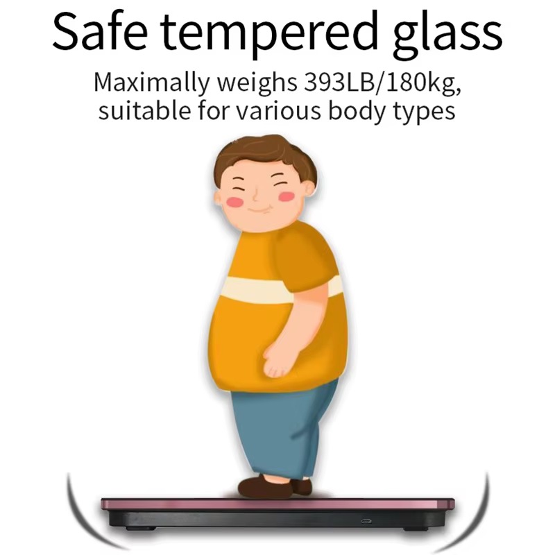Digital Body Weight Scale 180kg – Electronic Weighing Scale with Tempered Glass, Smart Bathroom Scale, Personal Digital Weight Machine, Bluetooth Electronic Weighing machine Body Fat & BMI Scale with App Sync, Household Fitness Weight Scale for Home & Gym