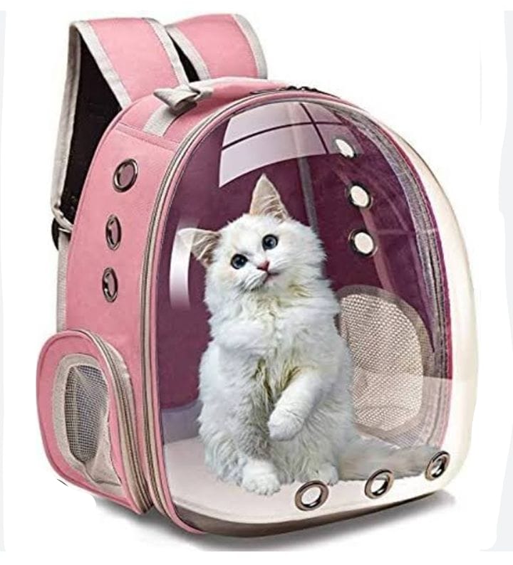 Cat Backpack Carrier - Bubble - ,Large Transparent Pet Backpack Bag - ,Portable - Ventilated Carry Backpack for Cat - Small Dog - Airline Approved Waterproof Pet Carrier Bag - For Hiking Outdoor Use  ( MULTICOLOUR )