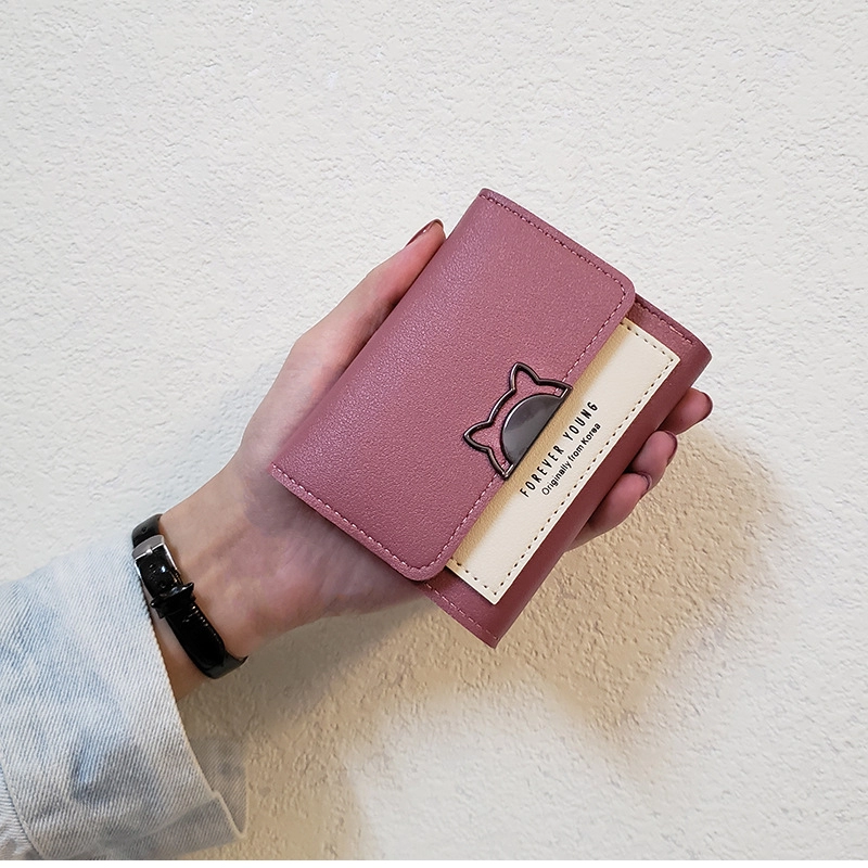 Women's PU Leather Short Clutch Wallet with Card Holder Mini Purse