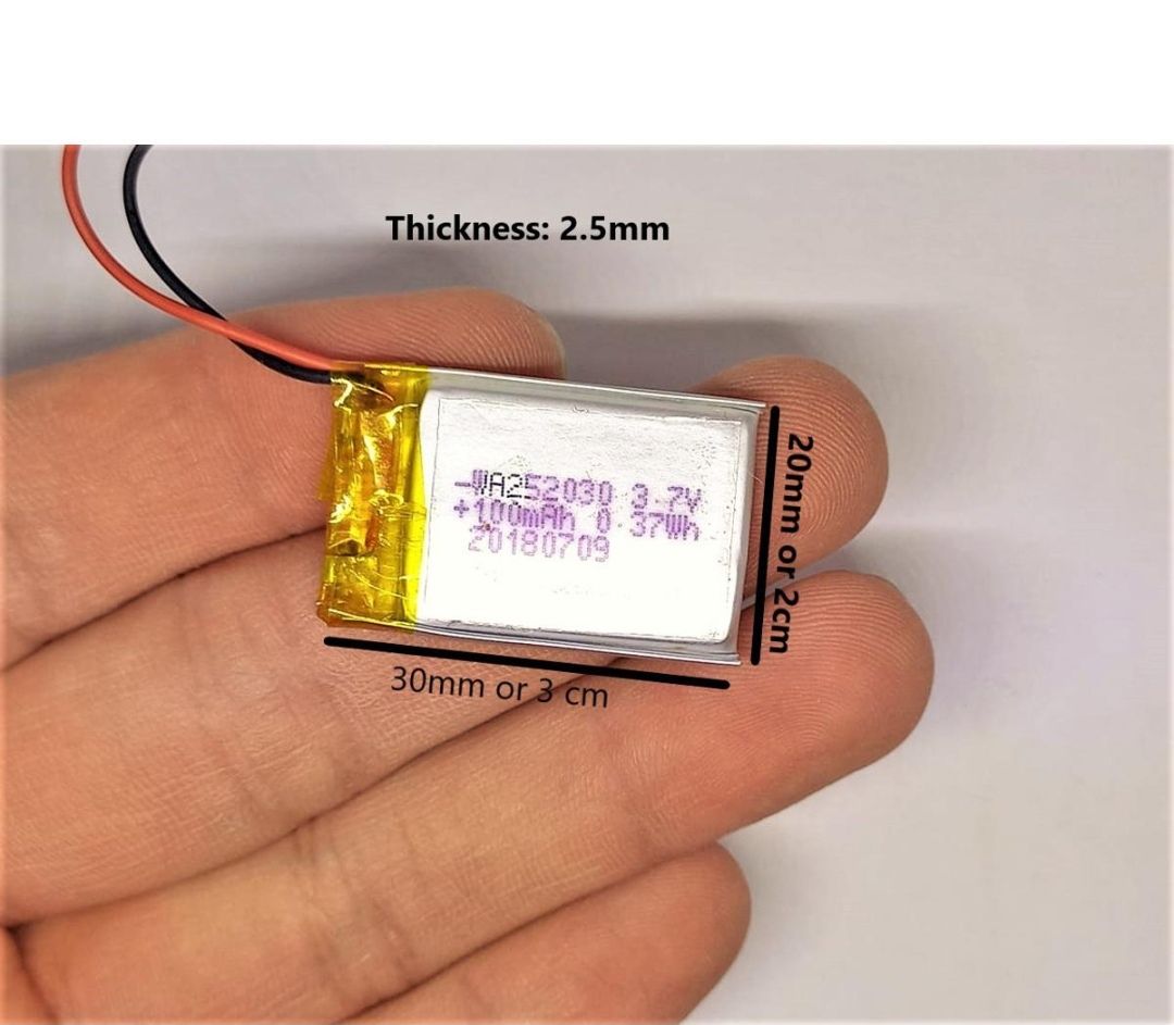 3.7v 100MAH Battery Lithium Polymer Li-Po With Circuit - For Toys, Handsfree, Drones, Headphones, Headsets, MP3 price in Pakistan
